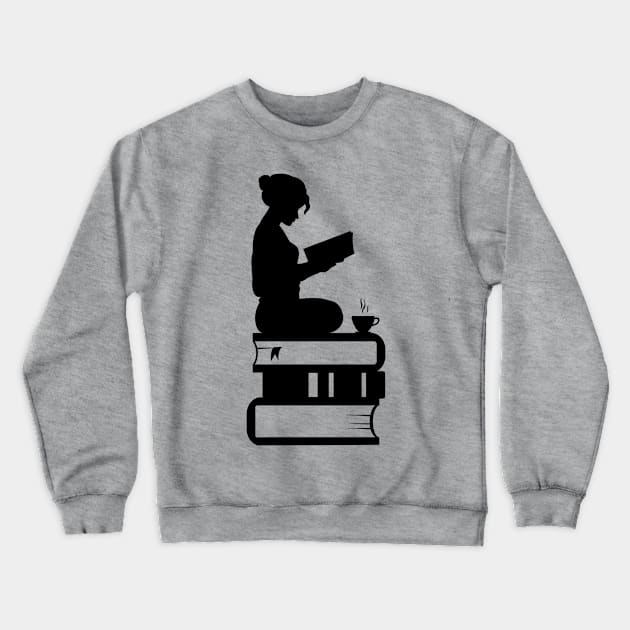 girl on books Crewneck Sweatshirt by Mstudio